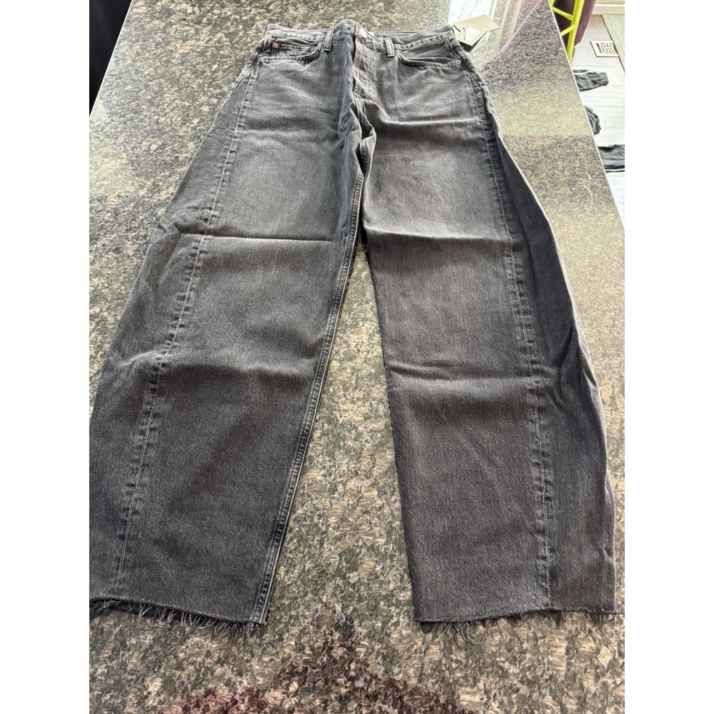 AG Adriano Goldschmied Barrel Jeans Womens 28x29 In‎ Cover Black $225 Pants